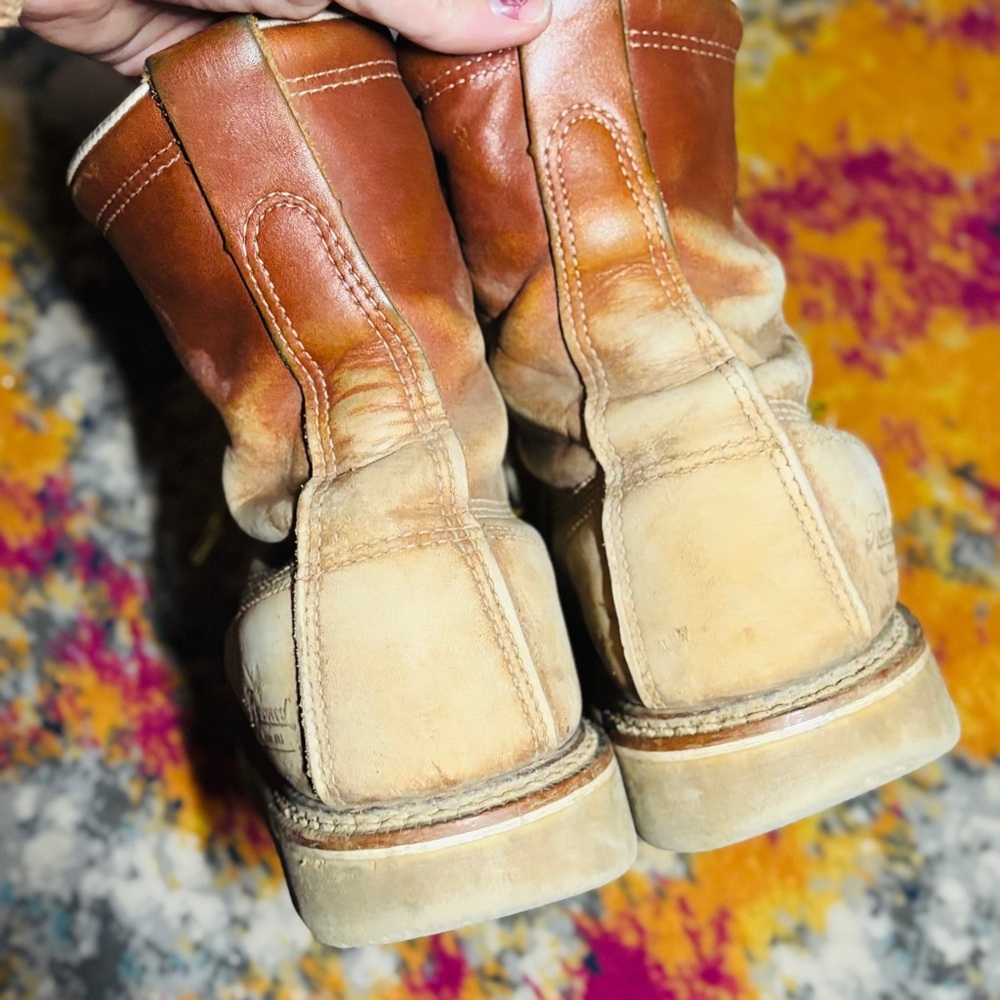 Thorogood Lace-Up Work Boot Sz 6.5 in Tan/Lt Brown - Heavily Used - Picture 6 of 10